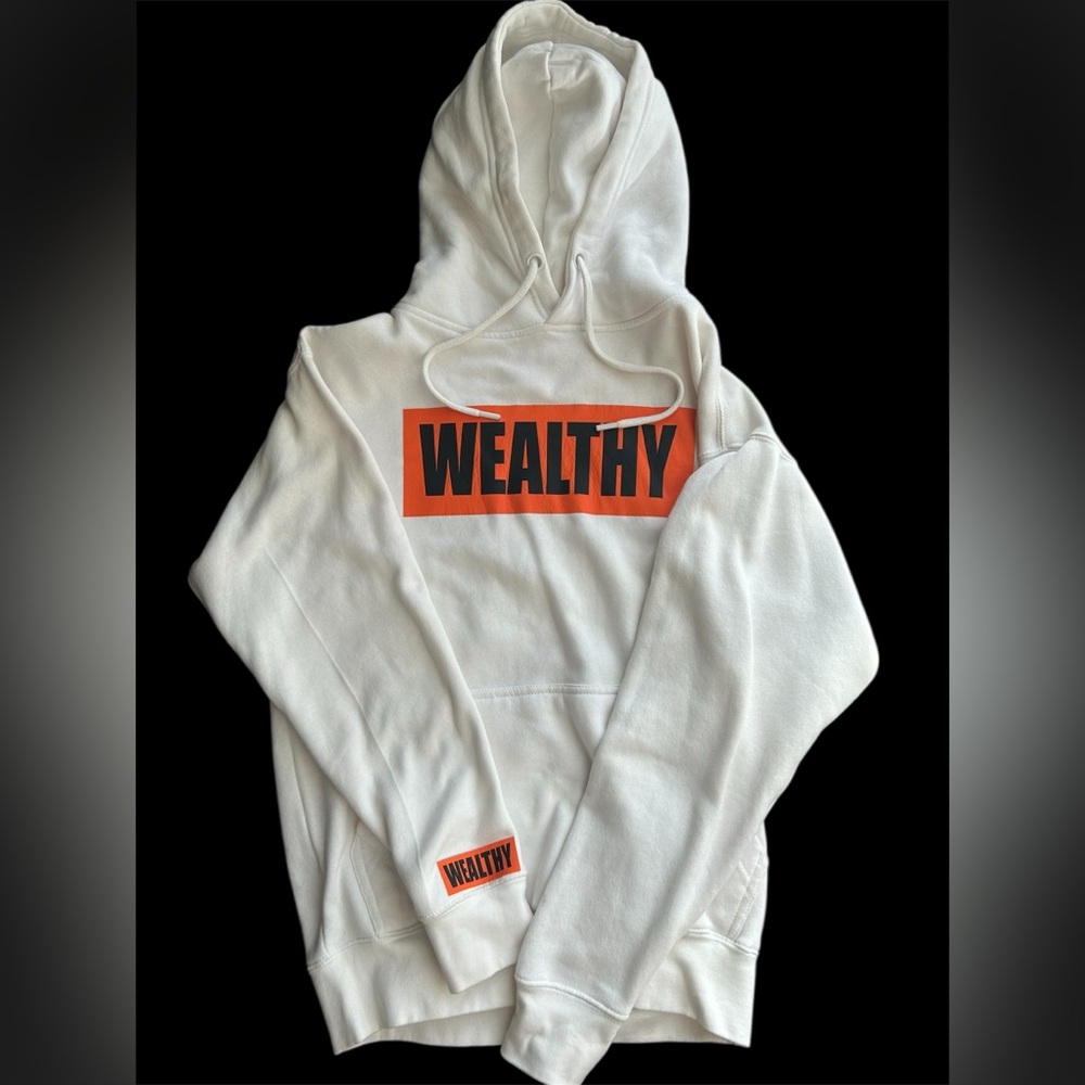 Wealthy Hoodie White And Orange